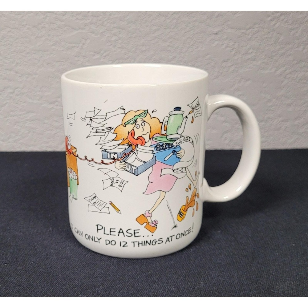 Hallmark Coffee Mug "Please... I Can Only Do 12 Things At Once!" Vintage 1980s